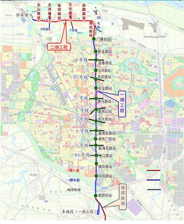 明年底，郑州地铁2号线将从惠济核心区直通机场，实现南北大贯通